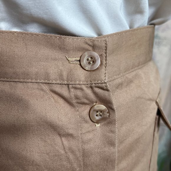 VTG 📌 Button Down Cotton Maxi A- Line Skirt with big Pockets - Picture 7 of 15